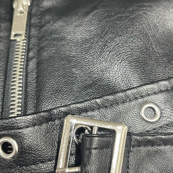 Love Tree Faux Leather Biker Moto Jacket Black, Size Women small - Picture 15 of 16